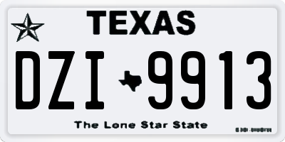 TX license plate DZI9913