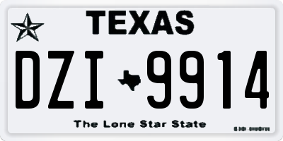 TX license plate DZI9914
