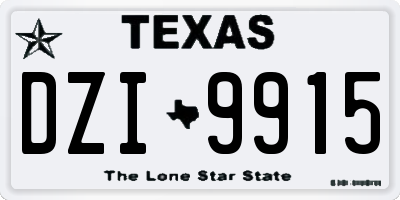 TX license plate DZI9915
