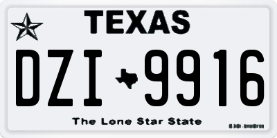 TX license plate DZI9916