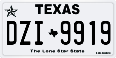 TX license plate DZI9919