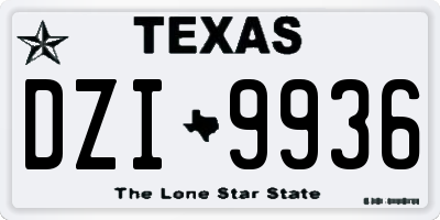 TX license plate DZI9936