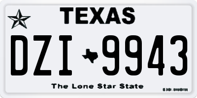 TX license plate DZI9943
