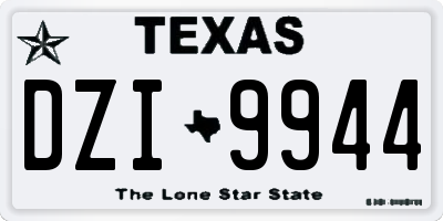 TX license plate DZI9944