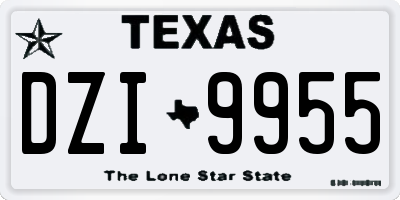 TX license plate DZI9955