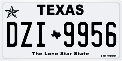 TX license plate DZI9956