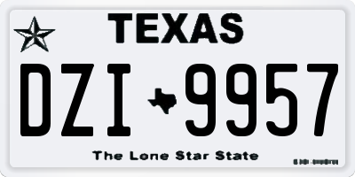 TX license plate DZI9957