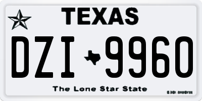 TX license plate DZI9960