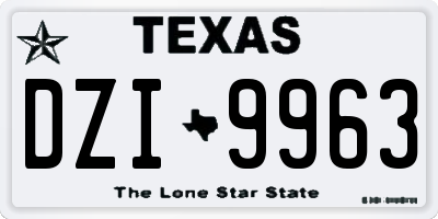 TX license plate DZI9963