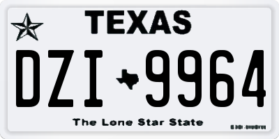 TX license plate DZI9964