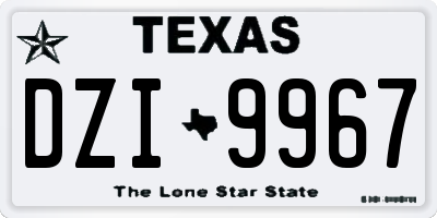 TX license plate DZI9967