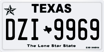 TX license plate DZI9969