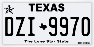 TX license plate DZI9970