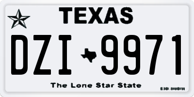 TX license plate DZI9971