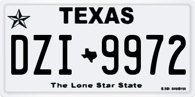 TX license plate DZI9972