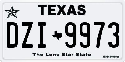 TX license plate DZI9973