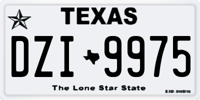 TX license plate DZI9975