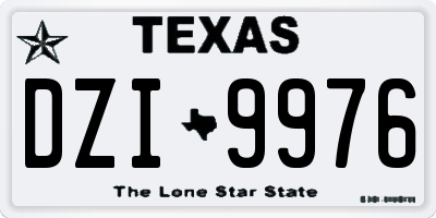 TX license plate DZI9976