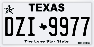 TX license plate DZI9977