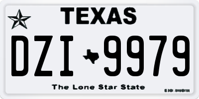 TX license plate DZI9979