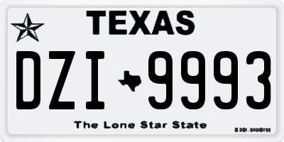 TX license plate DZI9993