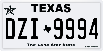 TX license plate DZI9994