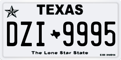 TX license plate DZI9995
