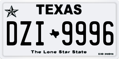 TX license plate DZI9996