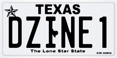 TX license plate DZINE1