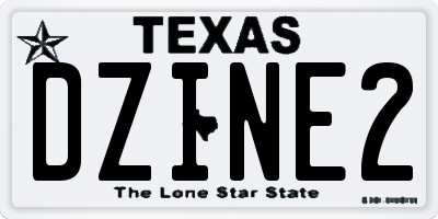 TX license plate DZINE2