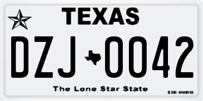 TX license plate DZJ0042