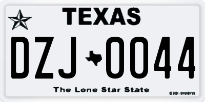 TX license plate DZJ0044
