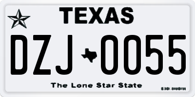 TX license plate DZJ0055