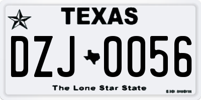 TX license plate DZJ0056