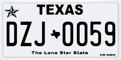 TX license plate DZJ0059