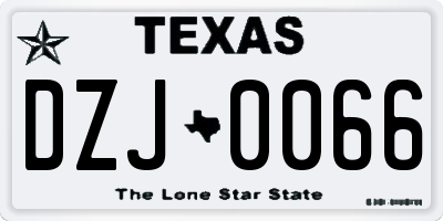 TX license plate DZJ0066