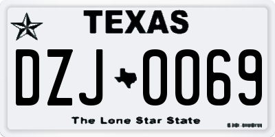 TX license plate DZJ0069