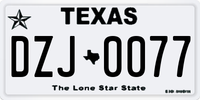 TX license plate DZJ0077