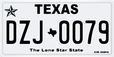 TX license plate DZJ0079