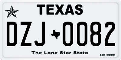 TX license plate DZJ0082