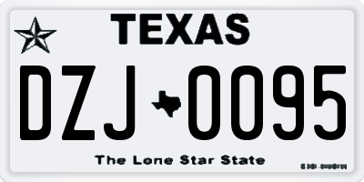 TX license plate DZJ0095