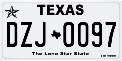 TX license plate DZJ0097