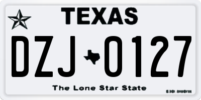 TX license plate DZJ0127