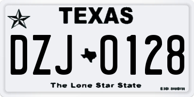 TX license plate DZJ0128