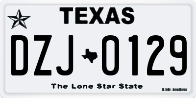 TX license plate DZJ0129