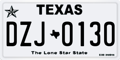 TX license plate DZJ0130