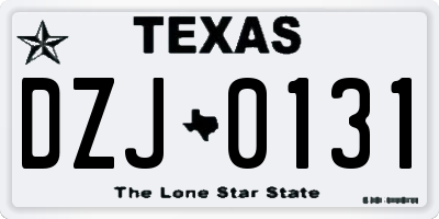 TX license plate DZJ0131