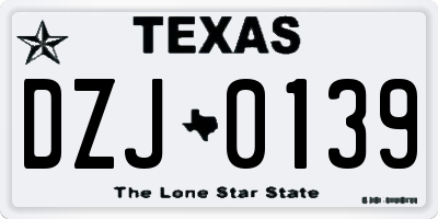 TX license plate DZJ0139