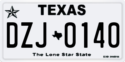 TX license plate DZJ0140