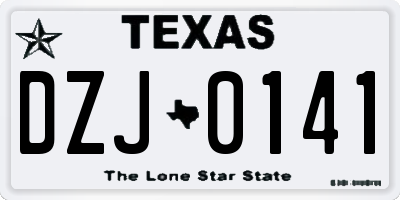 TX license plate DZJ0141